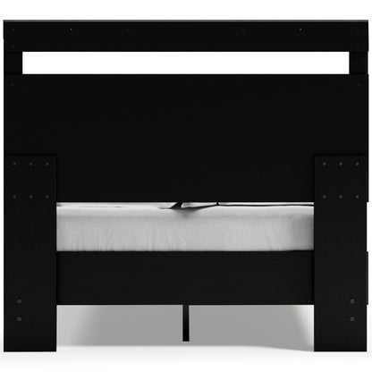 Ashley Finch Black Brown Casual Full Panel Platform Bed EB3392B1