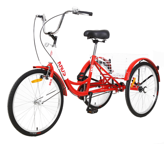 Adult Tricycle Trikes,3-Wheel Bikes,26 Inch Wheels Cruiser Bicycles with Large Shopping Basket for Women and Men