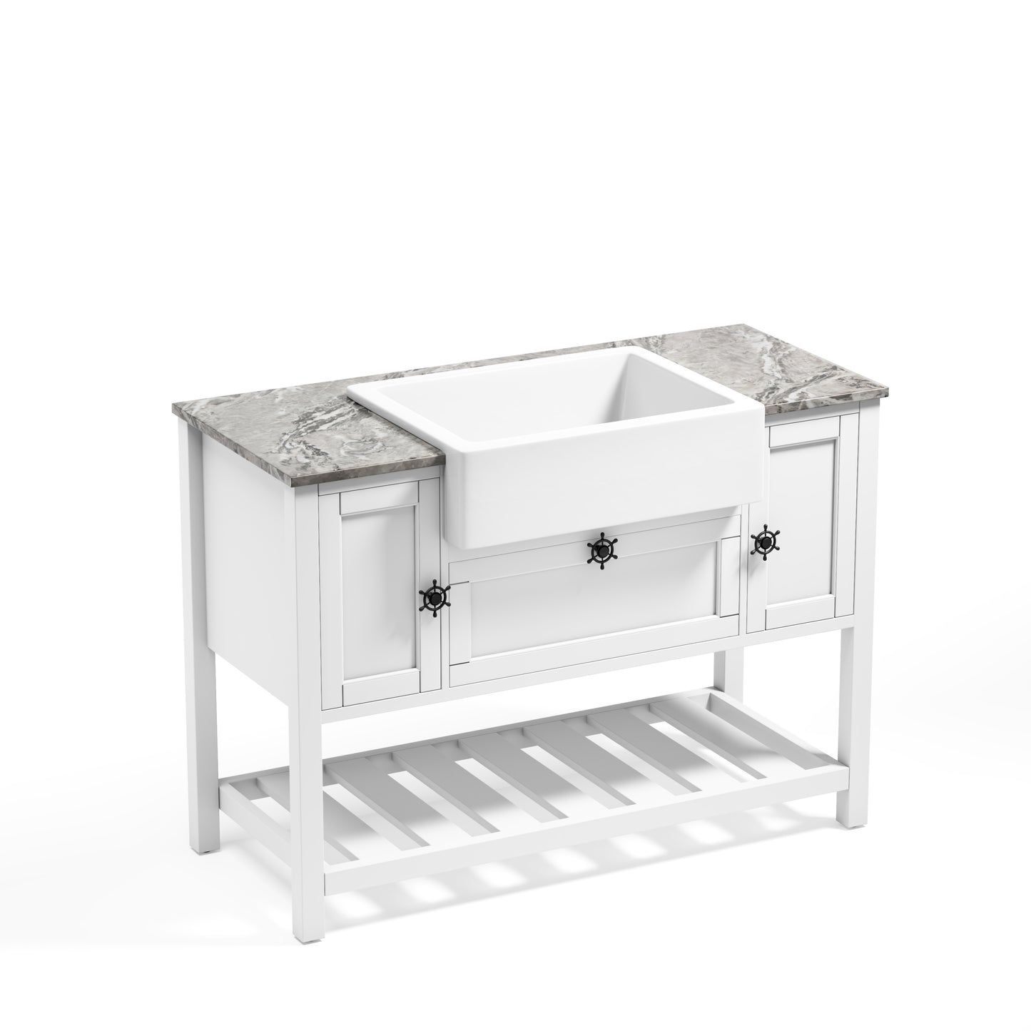 Bathroom Vanities Without Tops 48 in. W x 20-1/2 in. D Bathroom Vanity Cabinet Only in White