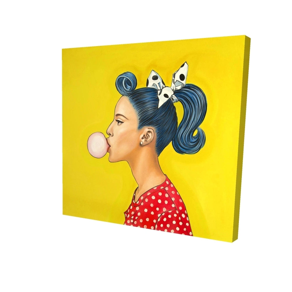 Retro woman with beautiful ponytail - 08x08 Print on canvas