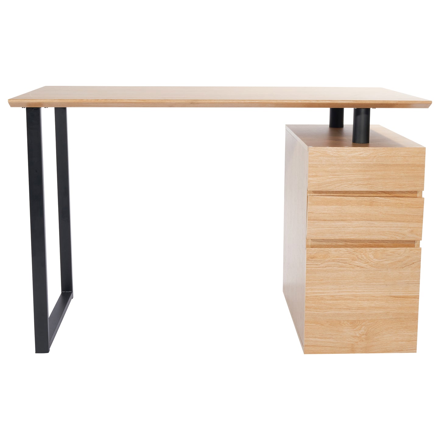 Techni Mobili Computer Desk with Storage and File Cabinet, Pine