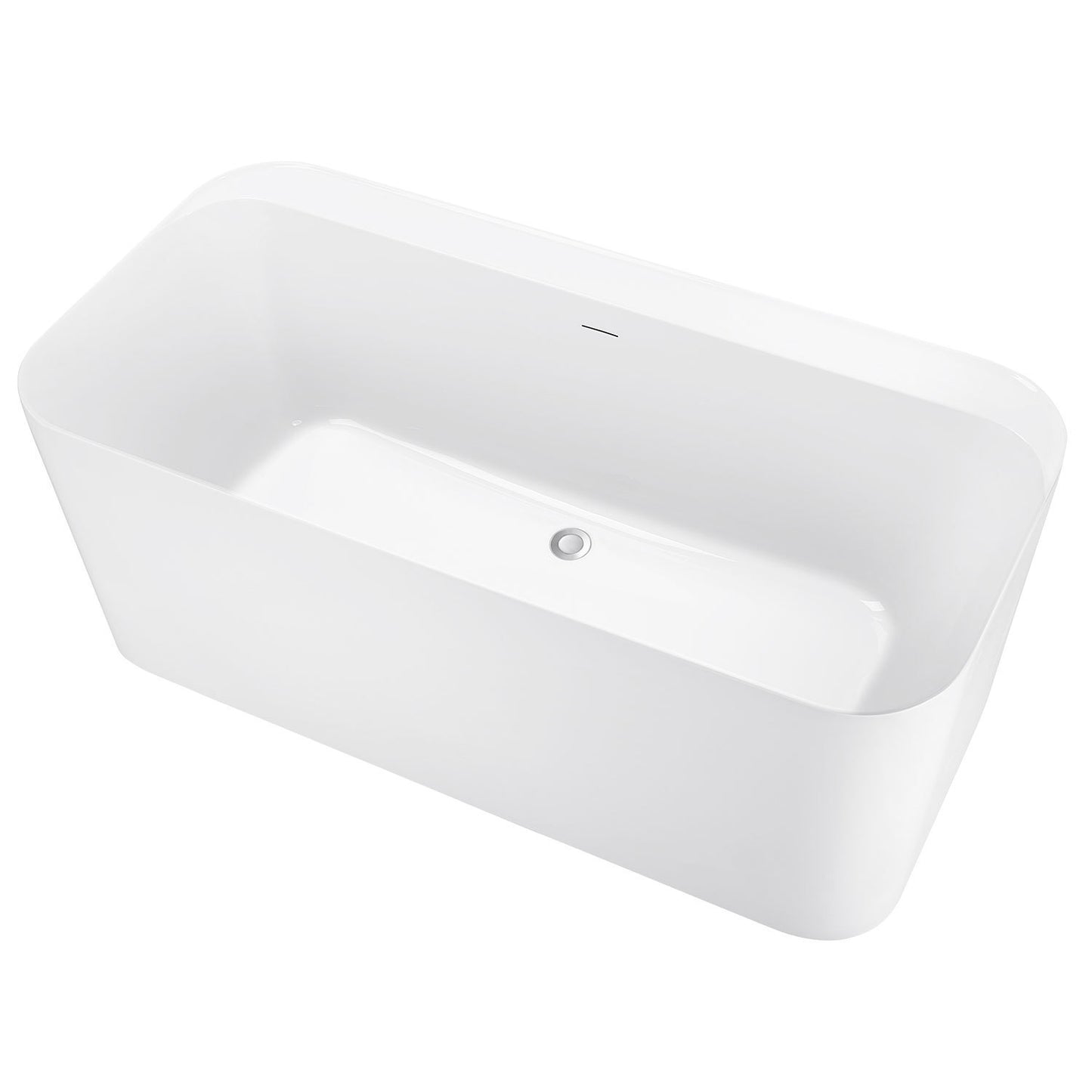 59" 100% Acrylic Freestanding Bathtub，Contemporary Soaking Tub，white Bathtub