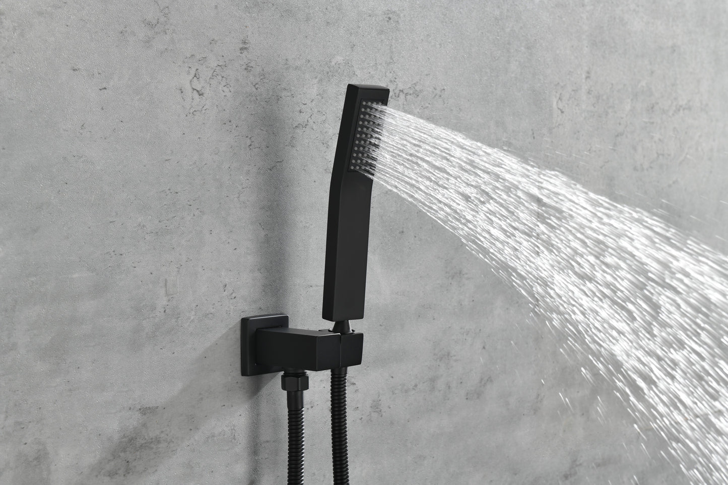 Shower System with Shower Head, Hand Shower, Slide Bar,, Shower Arm, Hose, Valve Trim, and Lever Handles
