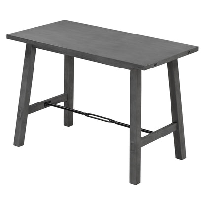 TREXM Minimalist industrial Style 5-Piece Counter Height Dining Table Set Solid Wood & Metal Dining Table with Four Chairs for Small Space (Gray)