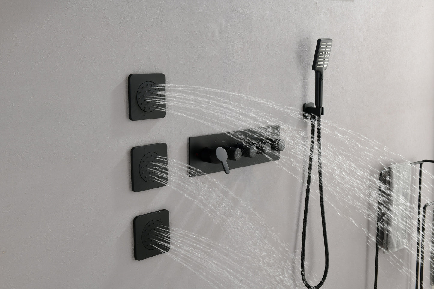 Concealed Installation Body Jet Shower Spa  Square Massage Jets Spray Body Shower Bodyspray ( 3pcs)