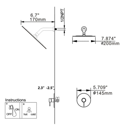 Complete Shower System With Rough-in Valve