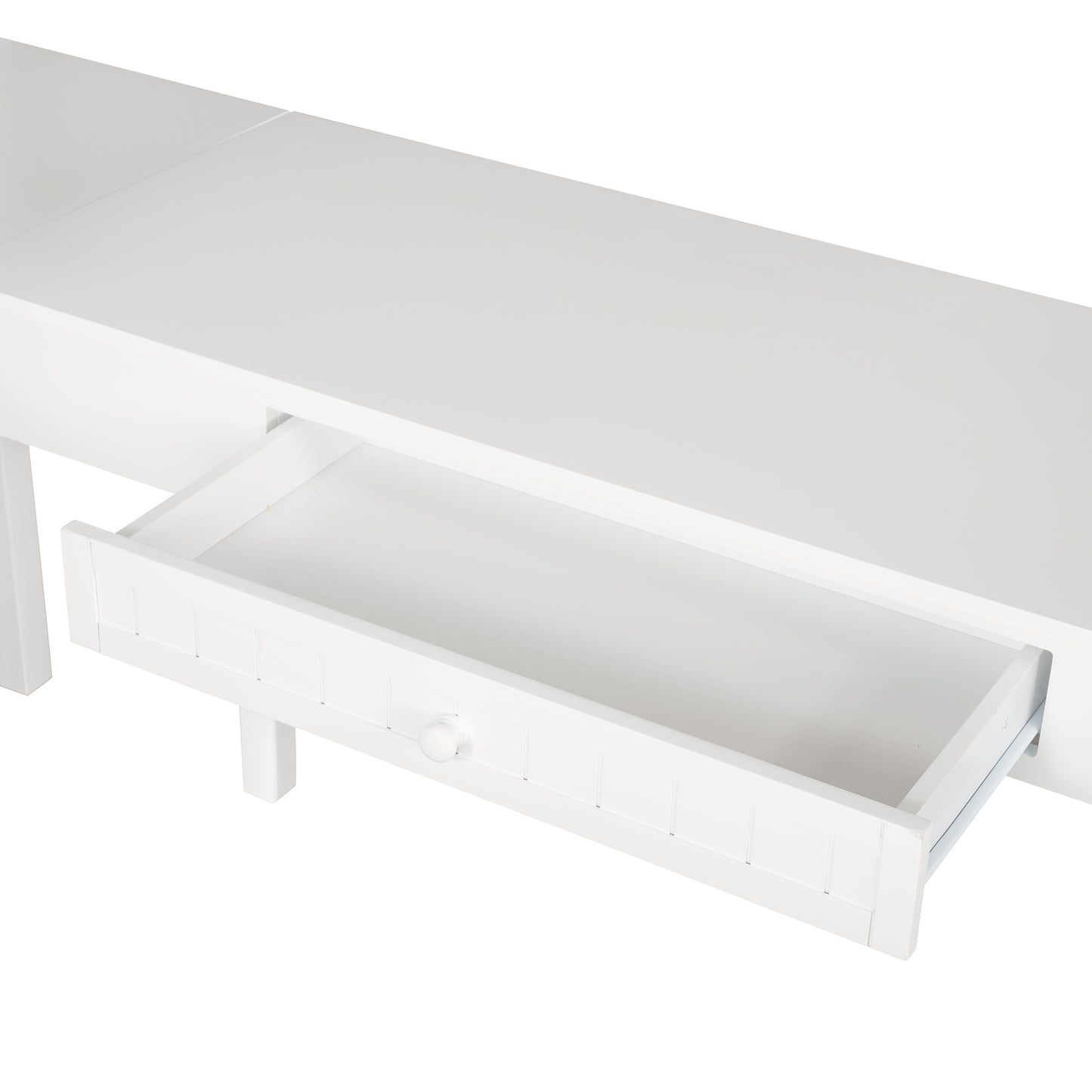 Twin size Loft Bed with Drawers, Cabinet, Shelves and Desk, Wooden Loft Bed with Desk - White(OLD SKU :LP000505AAK)