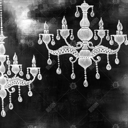 White chandeliers - 32x32 Print on canvas