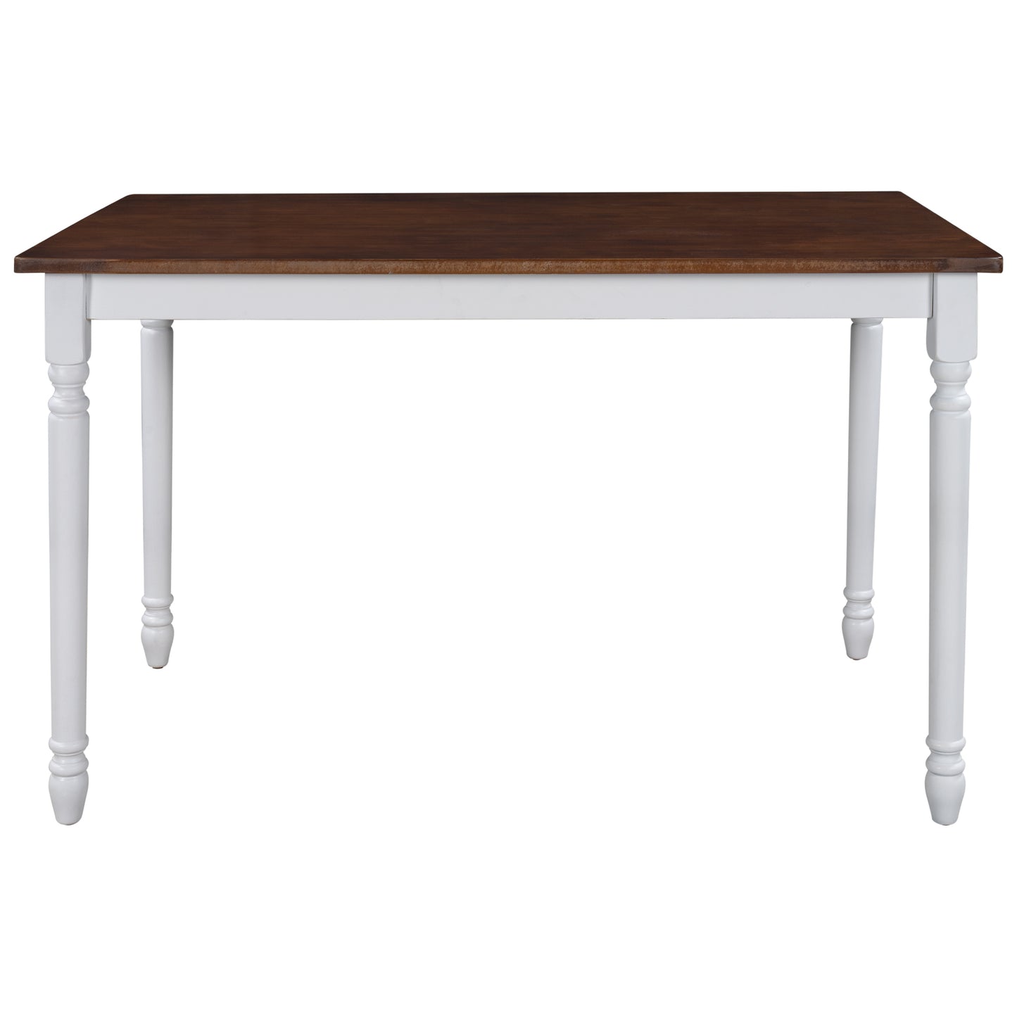 TOPMAX Retro Farmhouse Solid Wood Kitchen Dining Table Breakfast Nook, Cherry+White