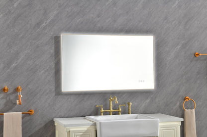 Super Bright Led Bathroom Mirror with Lights, Metal Frame Mirror Wall Mounted Lighted Vanity Mirrors for Wall, Anti Fog Dimmable Led Mirror for Makeup, Horizontal/Verti