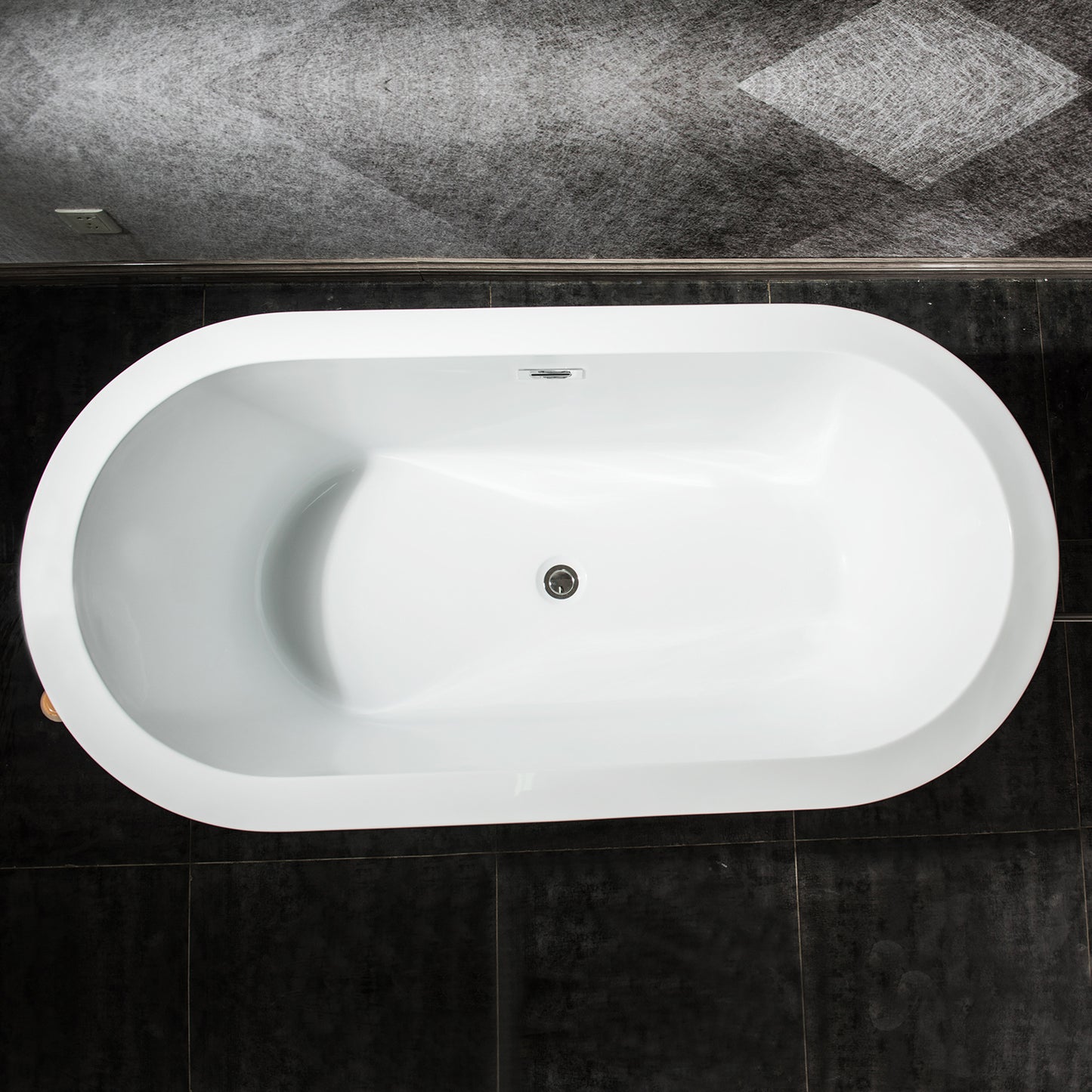 Contemporary Design Acrylic Flatbottom  Bathtub in White