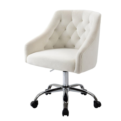 Modern Home Office Chair, Velvet Swivel Armchair, Velvet Office Chair with Soft Seat