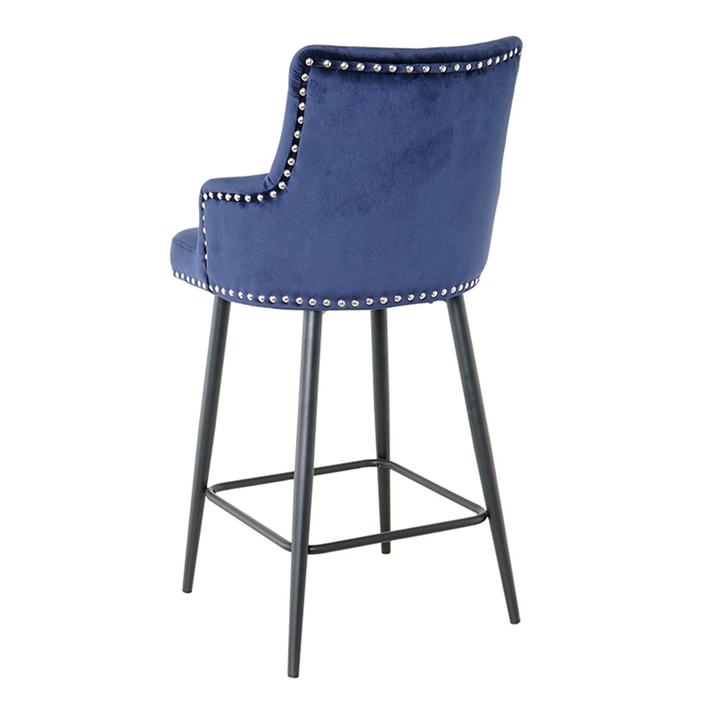 Modern style bar chair with armrests and footrests, riveted design is more fashionable（set of 2）