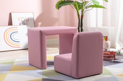 Beautiful Pink Color 1pc Convertible Armchair/Table for Kids