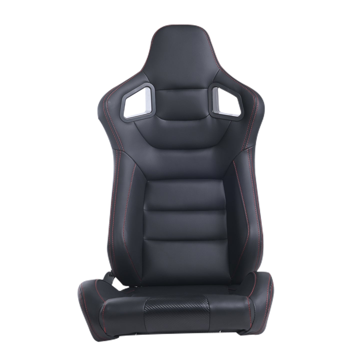 RACING SEAT  ALL BLACK SIMULATOR LEATHER WITH DOUBLE SLIDER 2PCS