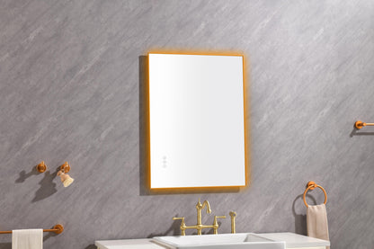 Super Bright Led Bathroom Mirror with Lights, Metal Frame Mirror Wall Mounted Lighted Vanity Mirrors for Wall, Anti Fog Dimmable Led Mirror for Makeup, Horizontal/Verti  \nGun Gray Metal