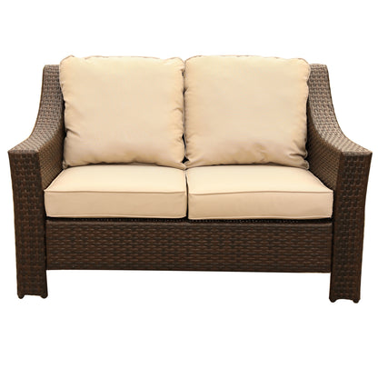 Wicker Loveseat, Beige