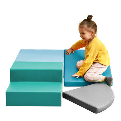 Soft Climb and Crawl Foam Playset, Safe Soft Foam Nugget Block for Infants, Preschools, Toddlers, Kids Crawling and Climbing Indoor Active Play Structure