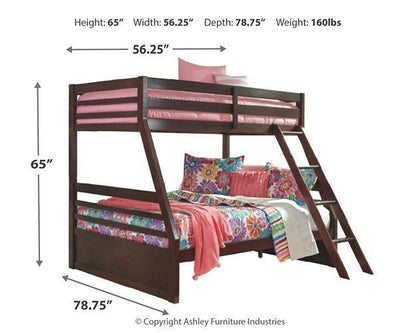 Ashley Halanton Dark Brown Contemporary Twin over Full Bunk Bed B328YB3