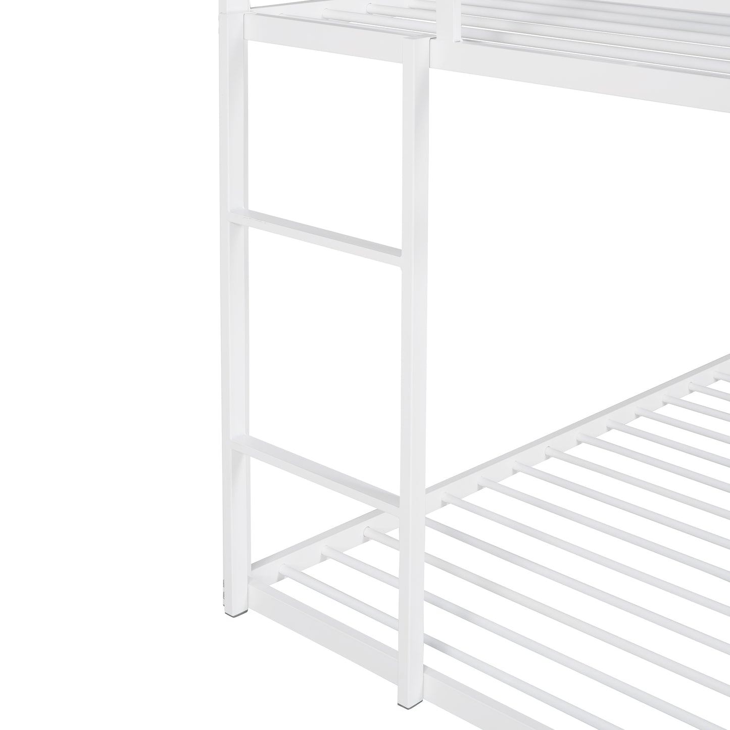 Bunk Beds for Kids Twin over Twin,House Bunk Bed Metal Bed Frame Built-in Ladder,No Box Spring Needed White