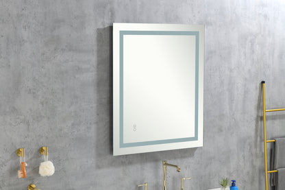 32*24 LED Lighted Bathroom Wall Mounted Mirror with High Lumen+Anti-Fog Separately Control+Dimmer Function