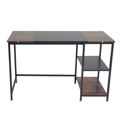 Computer Desk With Storage Shelf, Rustic Brown