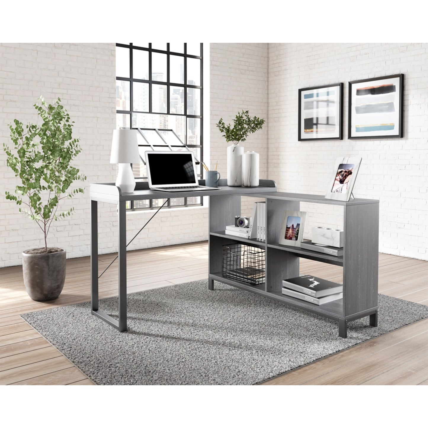 Ashley Yarlow Contemporary Home Office L-Desk H215-24