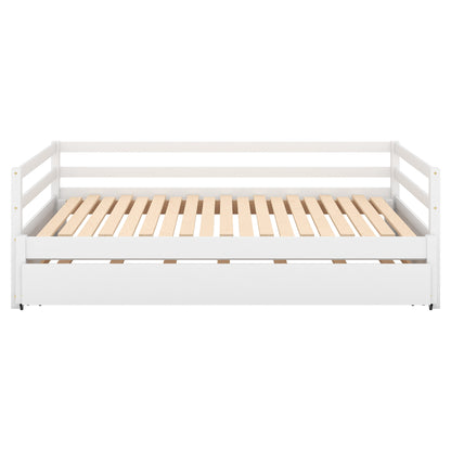 Twin or Double Twin Daybed with Trundle,White