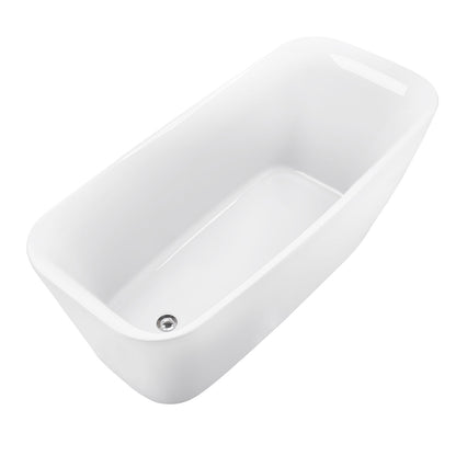 66" 100% Acrylic Freestanding Bathtub，Contemporary Soaking Tub，white Bathtub