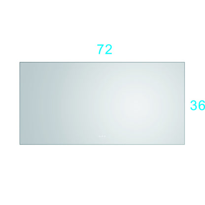 72x 36Inch LED Mirror Bathroom Vanity Mirror with Back Light, Wall Mount Anti-Fog Memory Large Adjustable Vanity Mirror