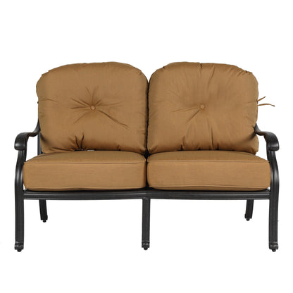 High back loveseat with cushion