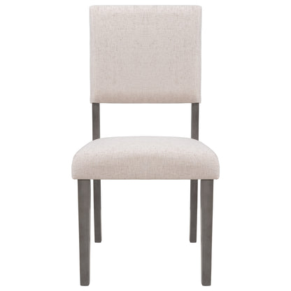 TOPMAX Mid-Century Wood 4 Upholstered Dining Chairs for Small Places, Beige