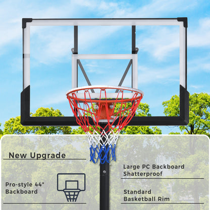 Portable Basketball Hoop Basketball System 4.76-10ft Height Adjustment for Youth Adults LED Basketball Hoop Lights, Colorful lights, Waterproof，Super Bright to Play at Night Outdoors,Good Gift for Kid