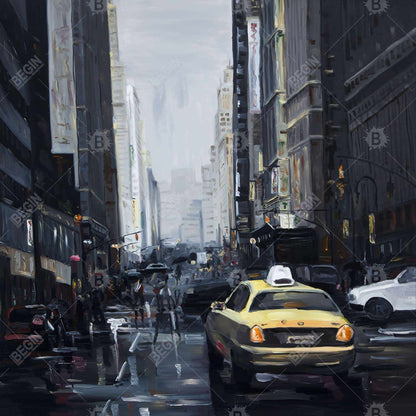 New york in the dark - 08x08 Print on canvas