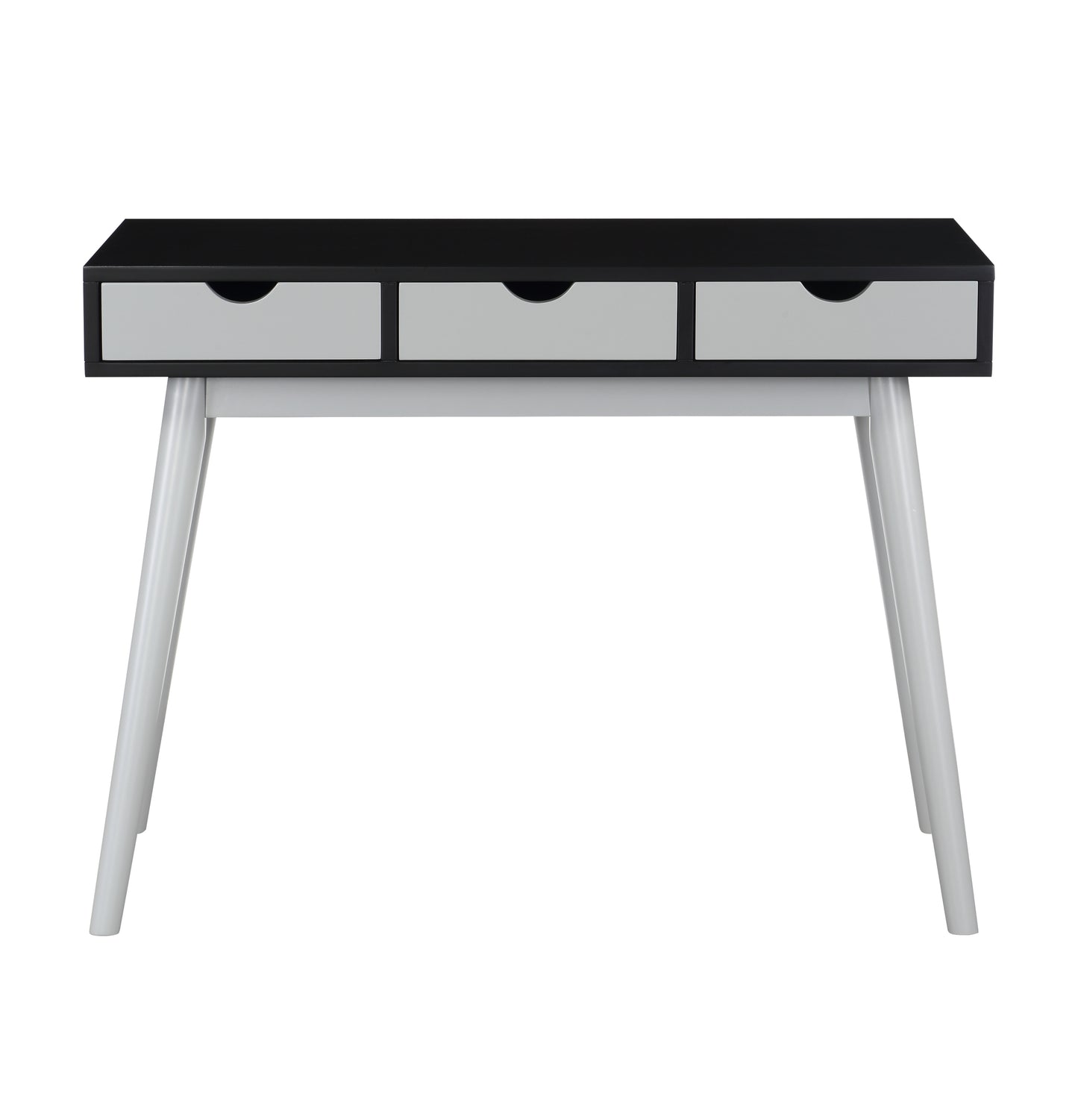 Burton 3 Drawer Desk In Black/Gray