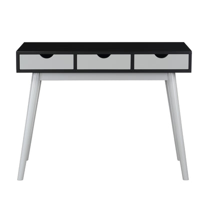 Burton 3 Drawer Desk In Black/Gray