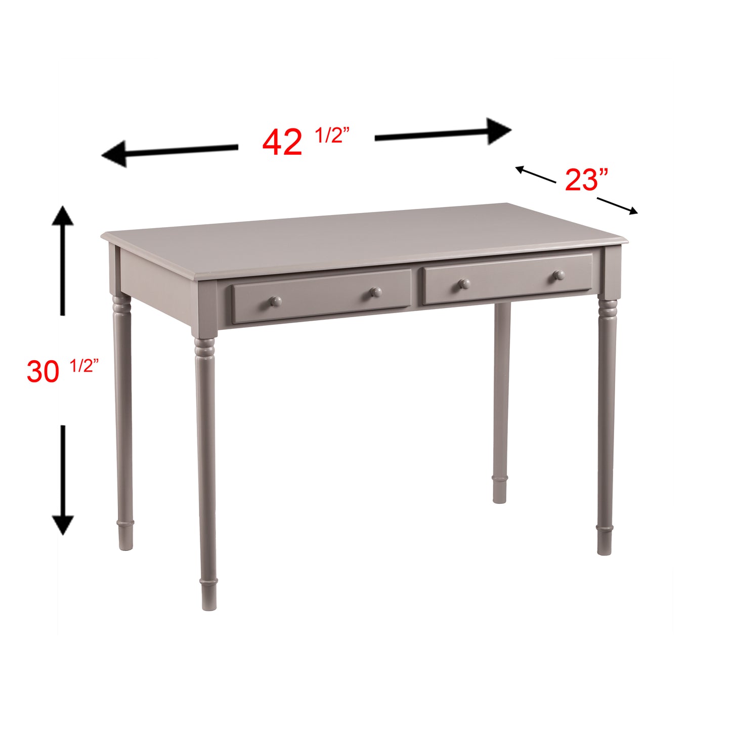 Janice 2-Drawer Writing Desk - Gray