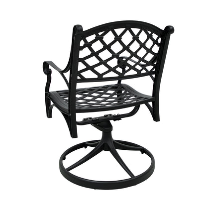Outdoor cast aluminum patio swivel chair - Set of 1