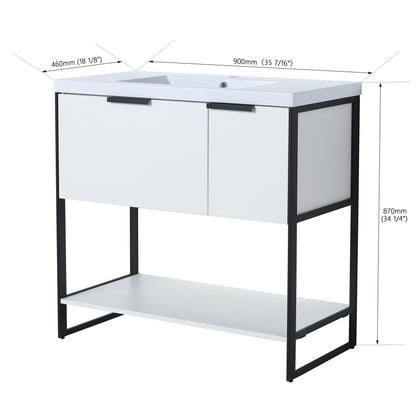 36 in. Bathroom Vanity whit Resin Basin Top