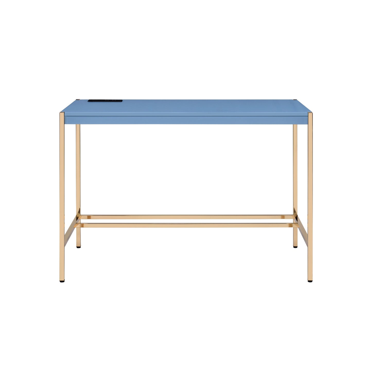 ACME Midriaks Writing Desk w/USB Port in Navy Blue & Gold Finish OF00022