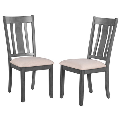 TREXM Industrial Style Wooden Dining Chairs with Ergonomic Design, Set of 2 (Gray)