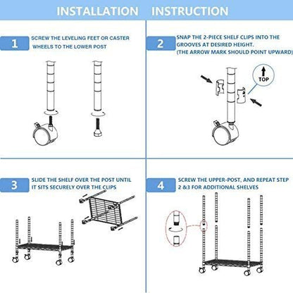 Simple Deluxe Heavy Duty 3-Shelf Shelving Unit, 24" D x 14"W x 20" H, 3 Tier