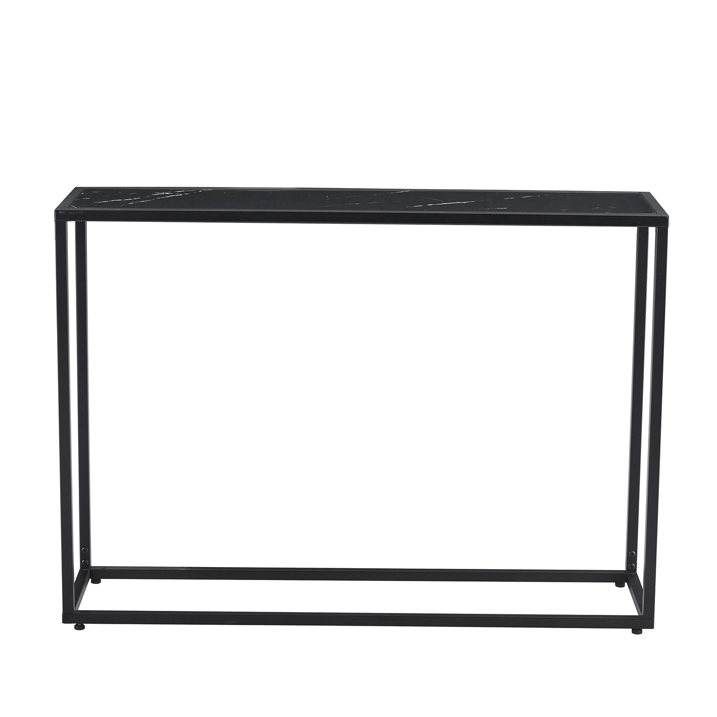 D&N Console Talbe Minimalist Porch Table Sofa sidetable, MDF boards, metal frame , Rectangle shape, Black,41.73''L 11.2''W 29.92''H