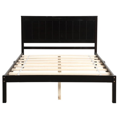 Platform Bed Frame with Headboard , Wood Slat Support , No Box Spring Needed ,Full,Espresso(OLD SKU:WF191419AAP)