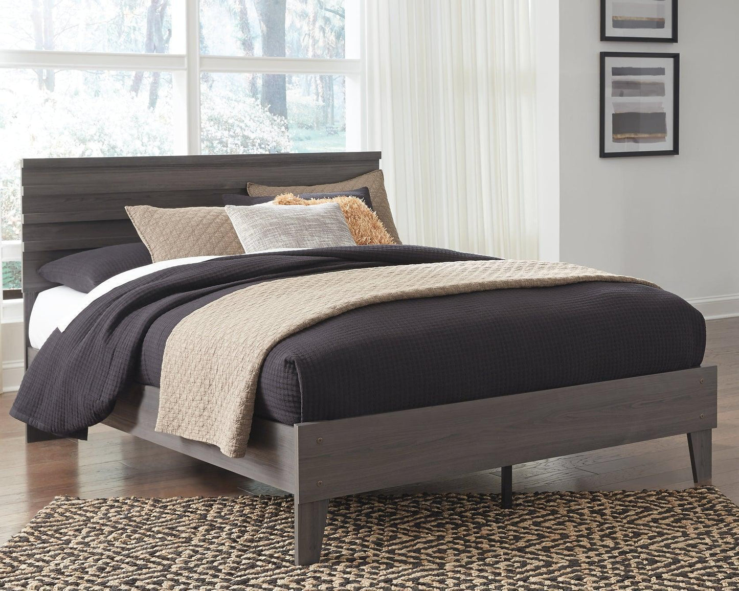 Ashley Brymont Dark Gray Contemporary Full Panel Platform Bed EB1011B2