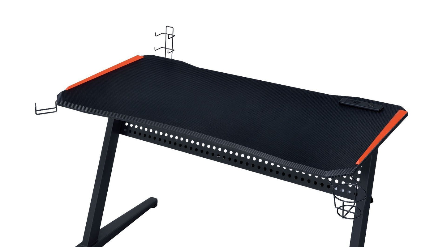 ACME Dragi Gaming Table w/USB Port, Black & Red Finish 93125