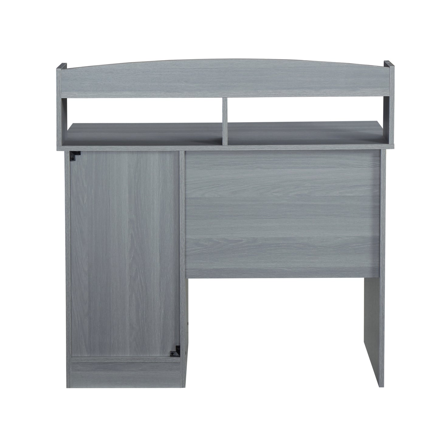 Techni Mobili Modern Office Desk with Hutch, Grey