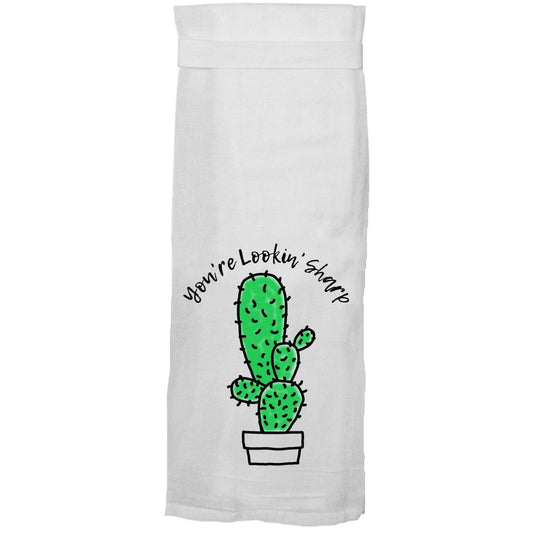 You're Lookin' Sharp Flour Sack Hang Tight Towel® by Karma Kiss