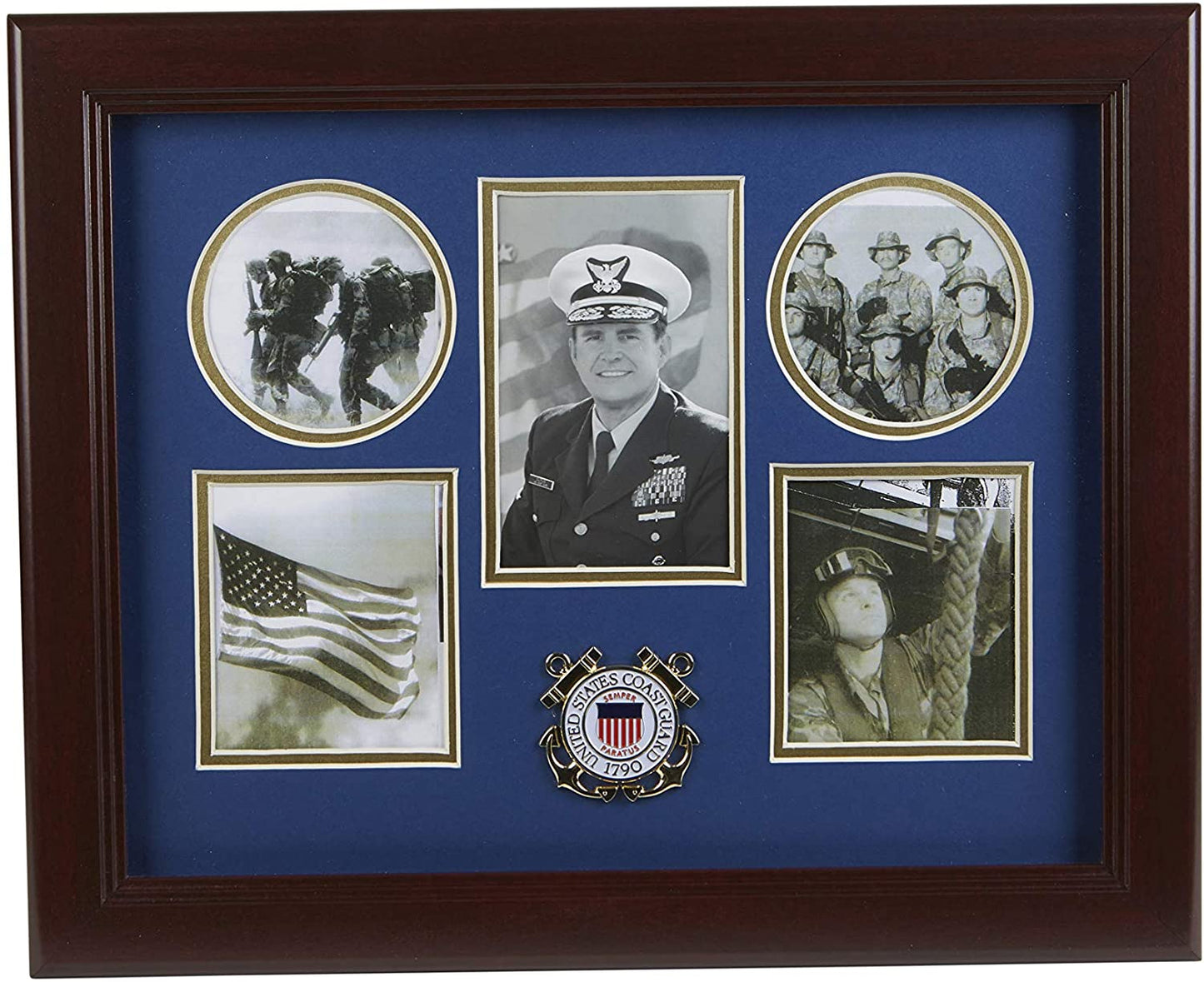 The Military Gift  Store US Coast Guard Medallion 5 Picture Collage Frame. by The Military Gift Store