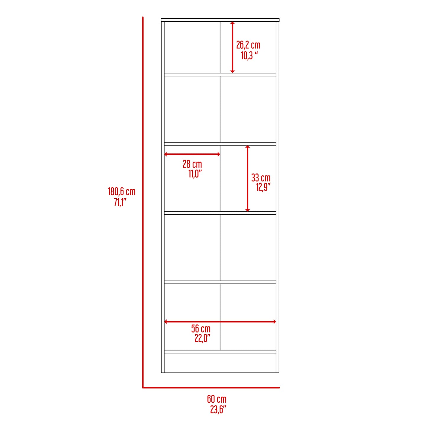 Buxton Rectangle 2-Door Storage Tall Cabinet Carbon Espresso and Black Wengue